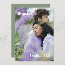 あなたのフォトセージグリーン婚約パーティ招待状