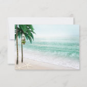 あなたのフォトトロピカルパームツリービーチ結婚式RSVP 招待状 (裏面)