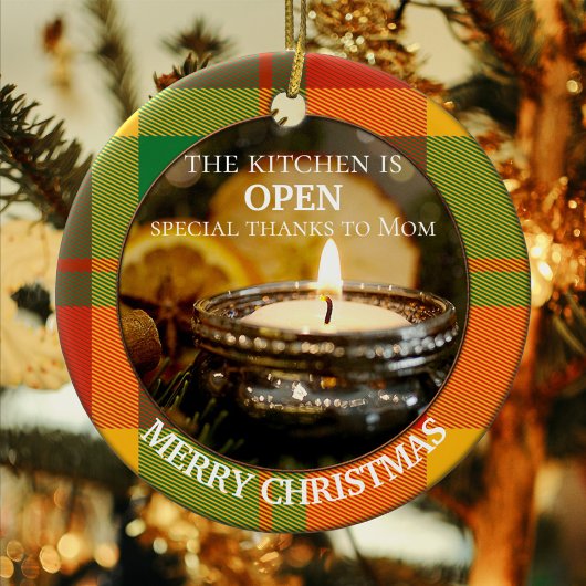 あなたのフォトプレイドキッチンクリスマスパーソナライズされた セラミックオーナメント