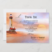 あなたのフォトライトハウスビーチ結婚式サンキューカード サンキューカード (正面)
