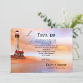 あなたのフォトライトハウスビーチ結婚式サンキューカード サンキューカード (スタンド正面)