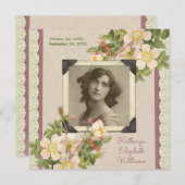 あなたのフォトヴィンテージワイルドバラレース追悼死 案内状 (正面/裏面)