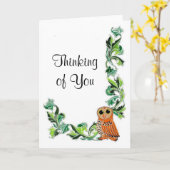 あなたのフクロウおよびつる植物の考えることは梳きます カード (黄色い花)