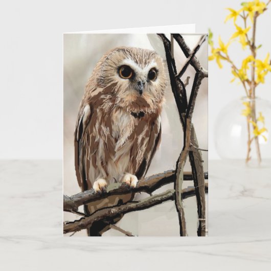 あなたのフクロウの考えること カード (黄色い花)