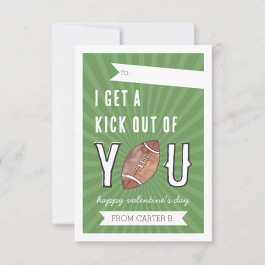 あなたのフットボール教室のバレンタインデーカードをキックアウト 招待状 (正面)