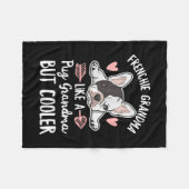 あなたのフランスおばあちゃんのための犬の引用文 フリースブランケット (正面(横))