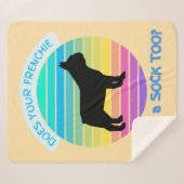 あなたのフランス人は日没の桃の靴下を埋めるか シェルパブランケット (正面(横))