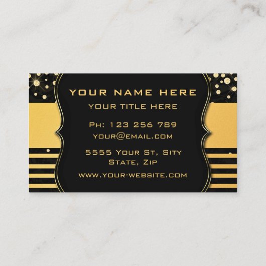 あなたのブラック金ゴールドラグジュアリーカンパニー名刺 名刺 (裏面)