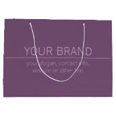 あなたのブランドまたは事業名 現代的な紫色の Mauve ラージペーパーバッグ (裏面)