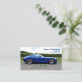 あなたのブランド青い車の名刺 名刺 (スタンド正面)
