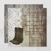 あなたのブーツを持ってきて！カウボーイのウェディング・インビテーション 招待状 (正面/裏面)