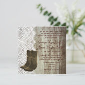 あなたのブーツを持ってきて！カウボーイのウェディング・インビテーション 招待状 (スタンド正面)