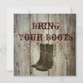 あなたのブーツを持ってきて！カウボーイのウェディング・インビテーション 招待状 (裏面)