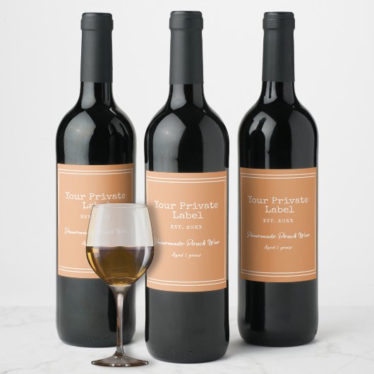 あなたのプライベートラベル自家製ピーチワイン ワインラベル