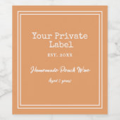 あなたのプライベートラベル自家製ピーチワイン ワインラベル (シングルラベル)