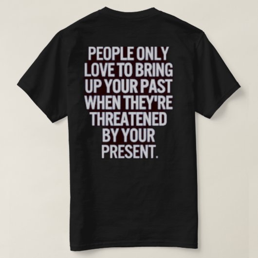 あなたのプレゼントTシャツで脅かす Tシャツ (デザイン裏面)