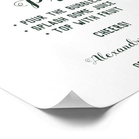 あなたのプロセッコグリーンエウカリプタスウェディングをグレードアップさせましょう ポスター (角)