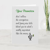 あなたのプロモーション – おめでとうおもしろい詩 カード (正面)