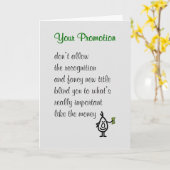 あなたのプロモーション – おめでとうおもしろい詩 カード (黄色い花)