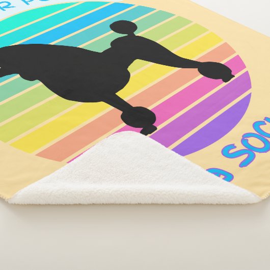 あなたのプードルは靴下を埋め込みレトロの夕日 シェルパブランケット (3/4)