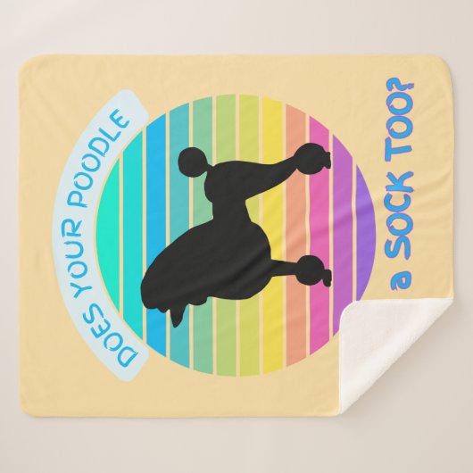 あなたのプードルは靴下を埋め込みレトロの夕日 シェルパブランケット (正面(横))
