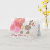 あなたのプードル犬からの母の日の愛 カード (黄色い花)