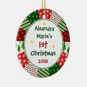 あなたのベビーの写真および第1クリスマス セラミックオーナメント (右)