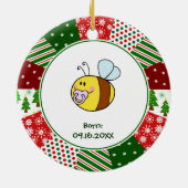 あなたのベビーの写真および第1クリスマス セラミックオーナメント (裏面)