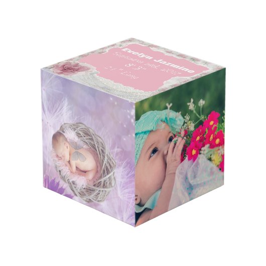 あなたのベビーの写真のこの写真の立方体を個人化して下さい フォトキューブ (正面アングル)