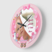 あなたのベビーの写真の時計 ラージ壁時計 (傾斜)