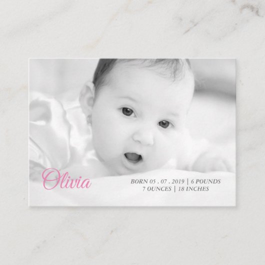 あなたのベビーの写真及び名前 名刺 (正面)