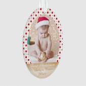 あなたのベビーの最初クリスマスのカスタムな写真のmemorie オーナメント (正面)