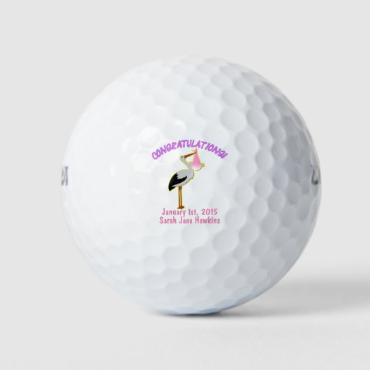 あなたのベビーの誕生上 – Golf Ball Keepsake ゴルフボール (正面)