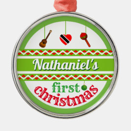 あなたのベビーの1番目（トリニ）のクリスマス メタルオーナメント