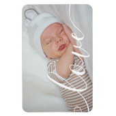 あなたのベビーフォトスクリプトの愛の発表 マグネット (縦)