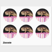 あなたのベビー写真とベビーガールのシール ラウンドシール (シート)