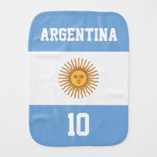あなたのベビー名前および数を用いるアルゼンチンの旗 バープクロス