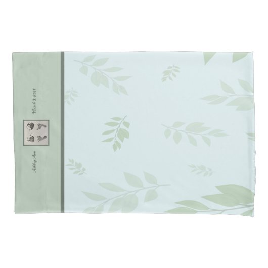 あなたのベビー足プリントピローケース 枕カバー (正面)