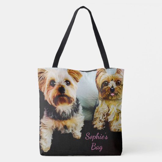 あなたのペットのイメージのパーソナライズな写真をここに挿入して下さい トートバッグ (裏面)