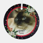 あなたのペットのカスタムクリスマスフォトオーナメント ガラスオーナメント (裏面)
