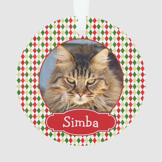 あなたのペットのクリスマスオーナメントハーレクイン オーナメント (裏面)