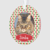 あなたのペットのクリスマスオーナメントハーレクイン オーナメント (正面)