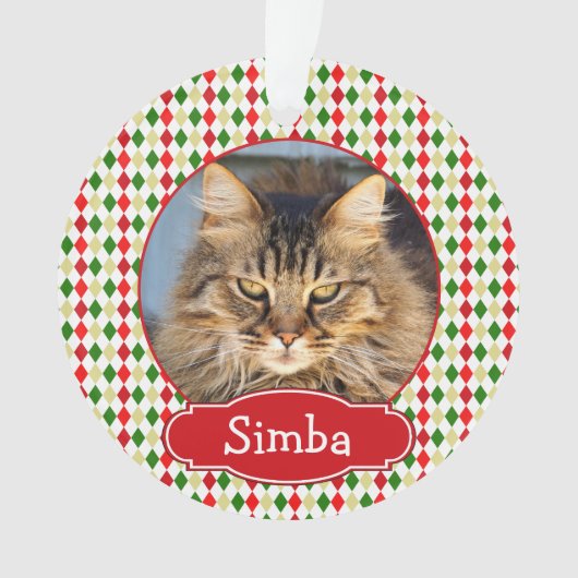 あなたのペットのクリスマスオーナメントハーレクイン オーナメント (正面)