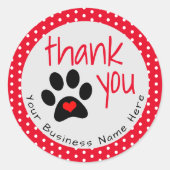 あなたのペットのビジネスポープリントサンキューステッカー ラウンドシール (正面)