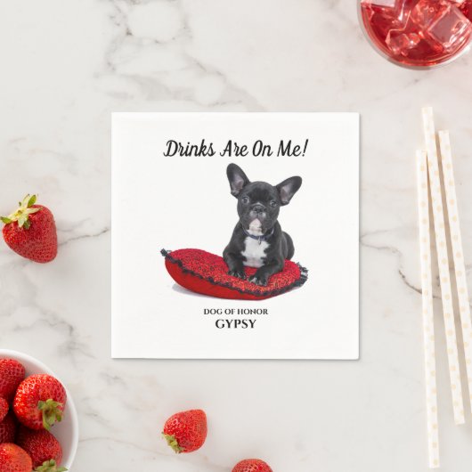 あなたのペットの写真と一緒に飲み物が私に載っている スタンダードカクテルナプキン (インサイチュ)