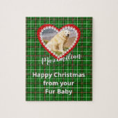 あなたのペットの写真をクリスマスパーソナライズされた ジグソーパズル (縦)
