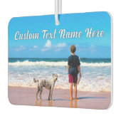 あなたのペットの写真エアフレッシュとカスタム文字 カーエアーフレッシュナー (左)