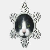 あなたのペットの写真デザインスノーフレークオーナメント スノーフレークピューターオーナメント (右)