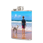 あなたのペットの写真フラスコとカスタム文字 フラスク (左)