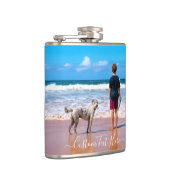 あなたのペットの写真フラスコとカスタム文字 フラスク (右)